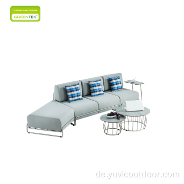 Lokaler Stoff mit HPL-Seitentisch-Sofa-Set